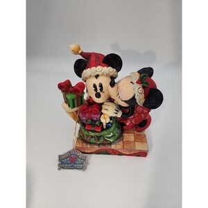 Walt Disney Jim Shore "A Christmas Kiss" Mickey Mouse & Minnie Showcase Figurine